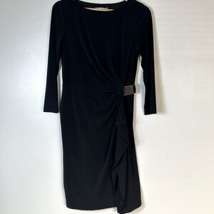 Eliza J Black Stretch Long Sleeve Midi Dress